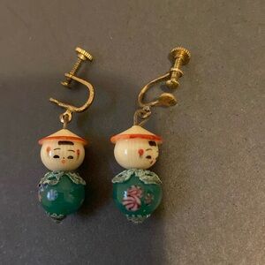 Vintage Asian lady earrings